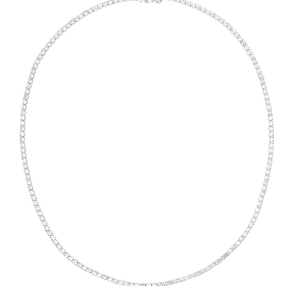 💎 LUV AJ x Alyssa Lynch Prong-Set Silver Tennis Necklace – Total Showstopper! - Picture 8 of 16